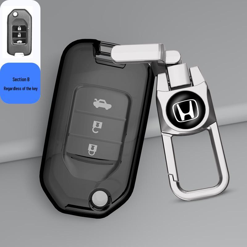 Honda Key Case for Civic, Accord, CRV, Vezel, URV, Avancier, Fit, Crider, Integra, Breeze - Transparent Shell