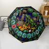 Tropical Nature Mandala pattern umbrella, portable and foldable design, 8 ribs, a casual accessory for Halloween, Christmas, and birthday gifts.