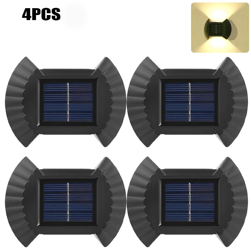 1-4 STÜCKE Auf und Ab Solar Wandleuchte Außen Wasserdicht Auf und Ab Leuchtende Beleuchtung für Gartenzaun Dekoration Sonnenlicht