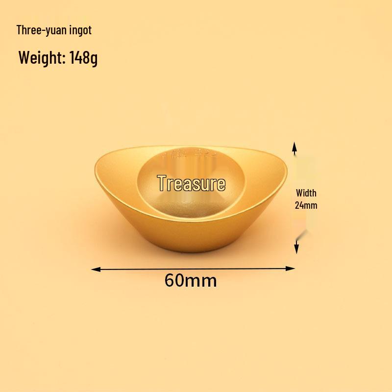 Golden Alloy Ingot Wealth-Attracting Ornament - Perfect for Housewarming and New Home