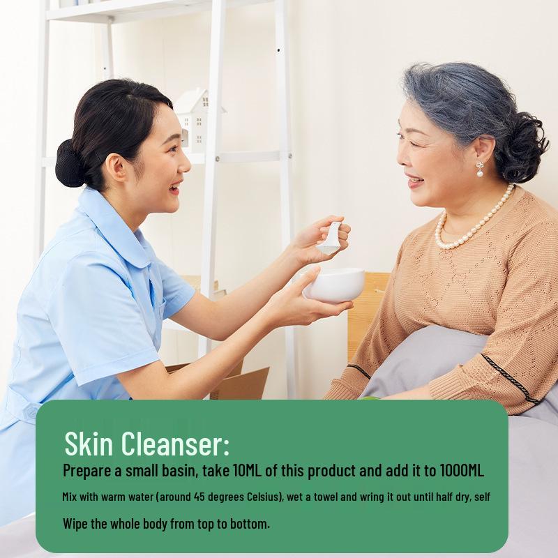 Antibacterial No-Rinse Cleansing Wash for Bedridden or Postpartum Care