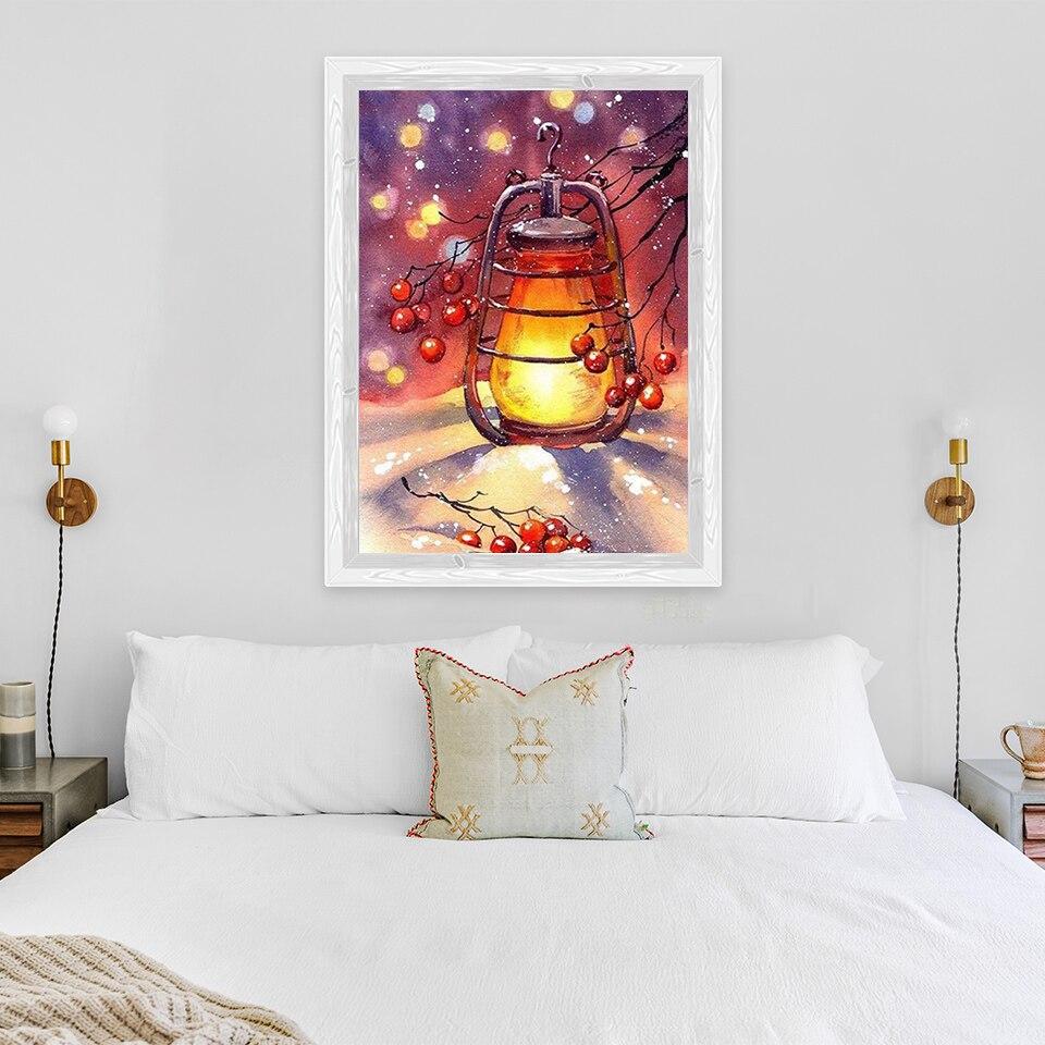 New 5D DIY Diamond Painting Snow Scene Diamond Embroidery Scenery Cross Stitch Full Round Drill Crafts Home Decor Gift