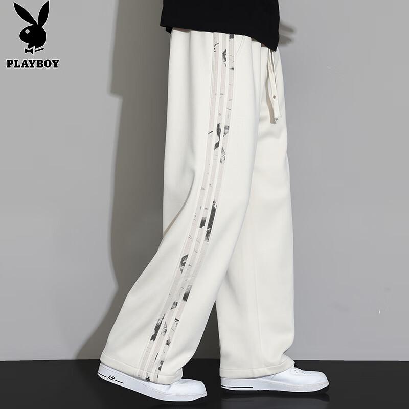 Playboy Men's Loose Fit Straight Leg Casual Pants