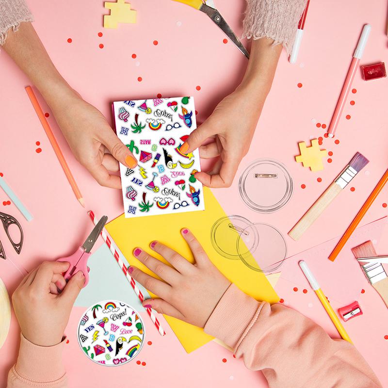 25/50pcs 5.8cm/7.5cm Blank Badge Pin Button Maker Parts Acrylic DIY Badge Button Parts Material for Button Press Maker Machine