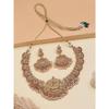 Traditional Stylish with Beaded Studded Choker Necklace with Dangle Earring Jewellery Set for Women & Girls