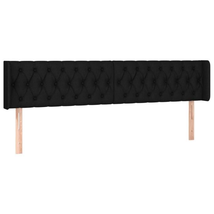 3123596 vidaXL LED Headboard Black 203x16x78-88 Cm Fabric