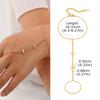 Luxury Minimalist Gold Plated Thin Chain Finger Ring Hand Chain Bracelets for Women, Party Elegant Stainless Steel Jewelry
