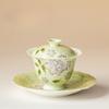 Hand-painted Hydrangea Gaiwan Vintage Tea Tureen Tea Bowl with Lid Kit Tea Maker Cover Bowl Tea Ceremony Accessories Ornaments