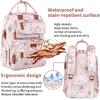 Diaper Bag Backpack, Baby Girl Diaper Bag for Mom, Large Pink Floral Diaper Bag Backpack for Girls, Waterproof Mom Backpack for Work Travel Holiday