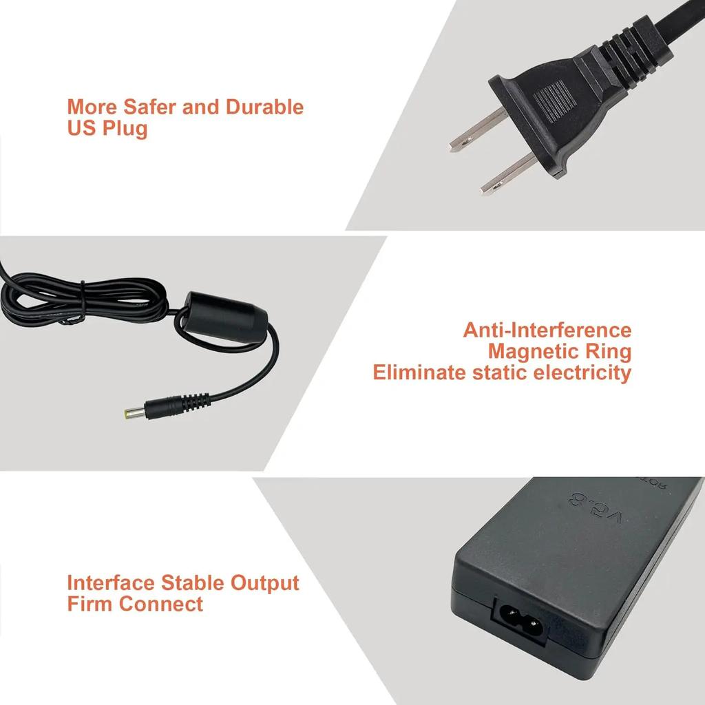 Replacement Game Console Charger 8.5V AC Power Adapter for PS2 Slim 70000 Series Replacement Charger with EU US Plug 100-240V Power Supply Cord