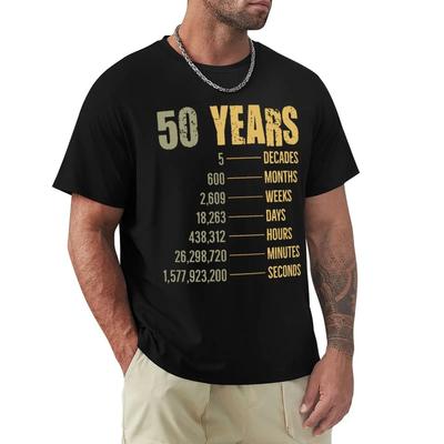 Tops Camiseta Masculina 50º Aniversário 50 Anos Citação Engraçada Camiseta Harajuku Manga Curta Algodão Estampada Tops