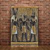 Imprime de artă egipteană antică, auriu, negru, afișe 3D, Faraon și fecioarele sale, pictură murală pe pânză, pentru camere, imagini decorative (cu rama)