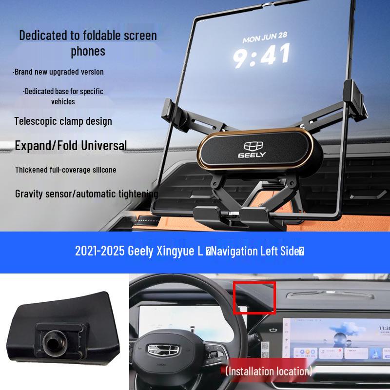 Custom Foldable Phone Holder for Geely Models: Emgrand, Boyue, Vision X1/X6, Jiaji, Binyue, Xingyue L, Xingyuan
