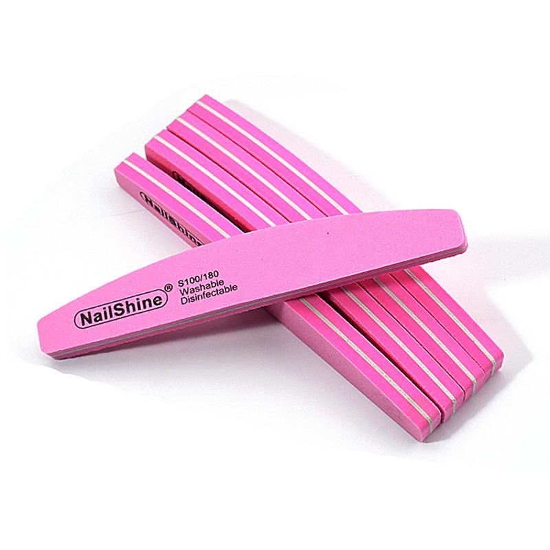 Nail Salon High-Elastic Half-Moon Sanding and Shaping Multi-Color Sponge Nail File
