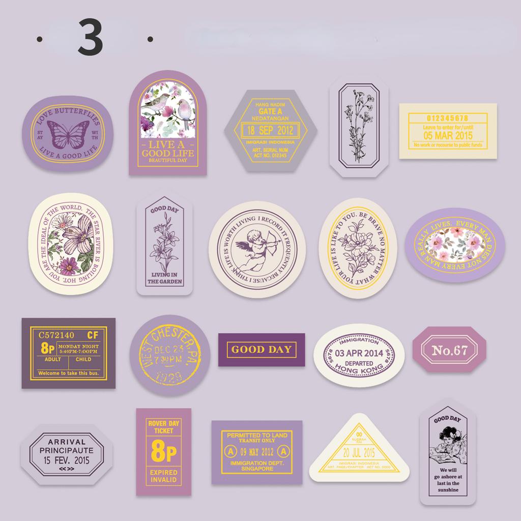 Light Retro Label Box Stickers Writable Sealing Sticker Decoration Handbook Stickers Aesthetic Stationery 40pcs/box