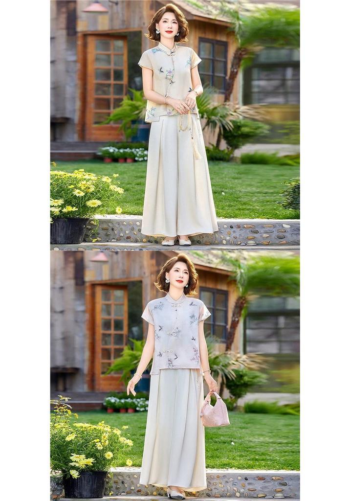 2026 New Stylish Two-Piece Summer Set for Middle-Aged and Elderly Women