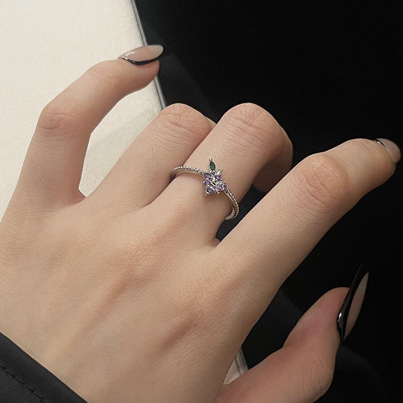 French Open Ring Female Niche Design Light Luxury High Sense Fashion Personality Fruit Simple Ring Female