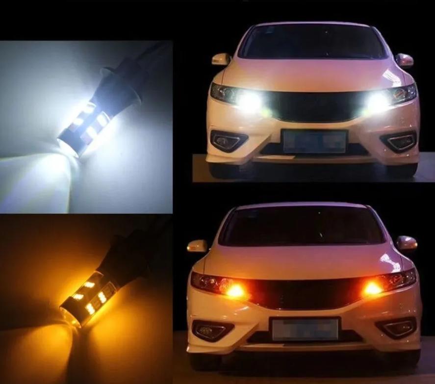 2pcs LED DRL Car running lights turn signal 7440 W21W led Driving lights Auto Reverse light.