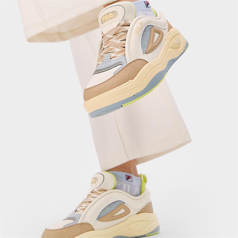 Fila Abrasion Resistant Low Top Skateboard Shoes Women's Micro White/Cuban Sand Brown F12W432202FBG