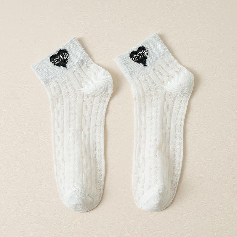 10 Pairs of Women's Summer Thin New Camellia Hollow Mesh Crystal Silk Breathable Socks