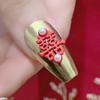 2Pcs Manicure Decoration Wide Application Easy to Apply Alloy Red Chinese Knot Nail