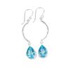 Sky Blue Topaz Gemstone 925 Sterling Silver Jewelry Handcrafted Earrings 2.60" EE-43-2