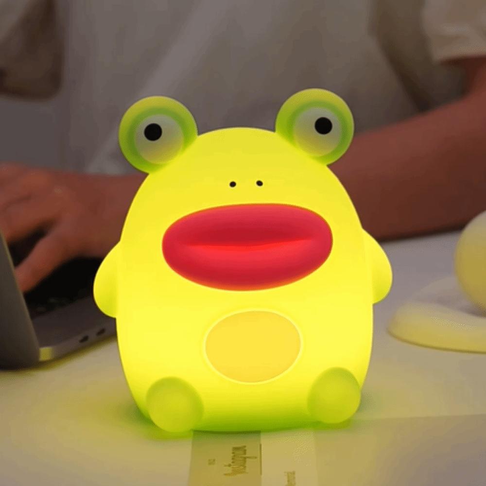 Cute Dimmable Nursery Nightlight Rechargeable Bedside Table Lamp Silicone Frog Night Lamp  Bedrooms
