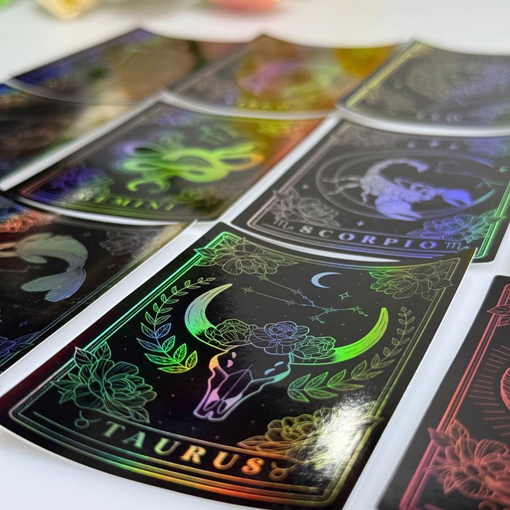 Autocolante Sclipici Constelații Zodiacale Set Autocolante Folie Metalică Douăsprezece Constelații Stil Gotic Întunecat Autocolante Creative Impermeabile