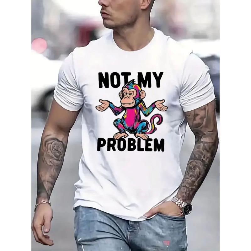 European sizes Mens TShirt Comfortable Crew Neck Casual  ShortSleeves Soft Breathable Top Menswear Tshirt Summer  Trendy Letter Print