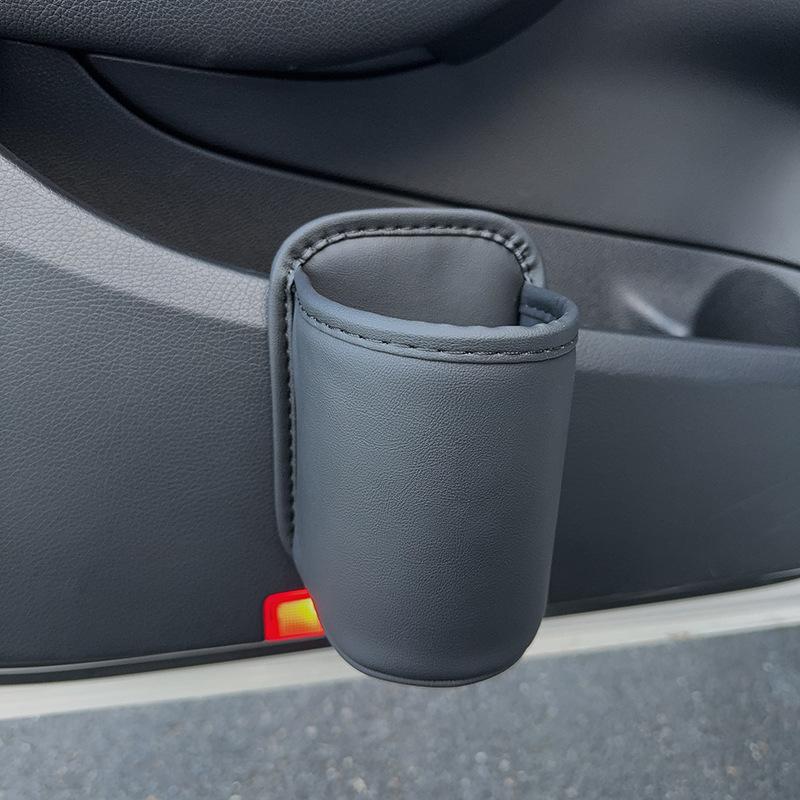 Leather Car Cup Holder Car Trash Can Door Side Seat Back Storage Bag Multifunctional Vehicle Umbrella Storage Box Organizer