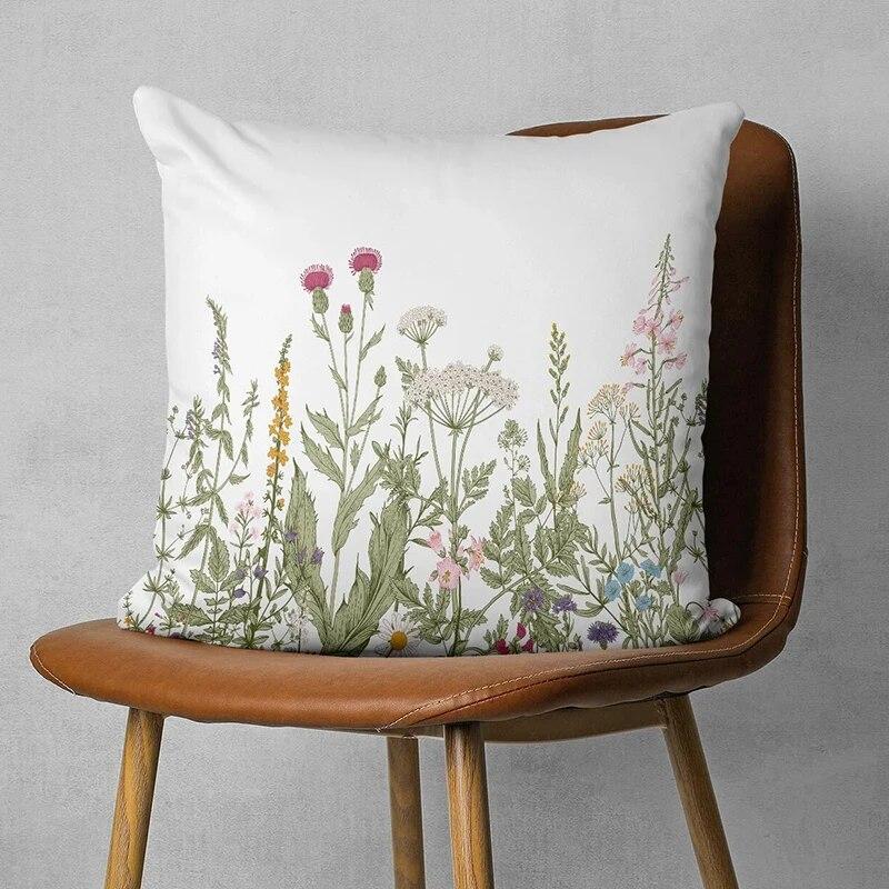 

1 шт. Наволочка с цветочным узором и цветочным принтом 17,7*17,7 дюймов, мягкая наволочка для домашнего декора, наволочка с акцентом, легко чистится 450mm*450mm