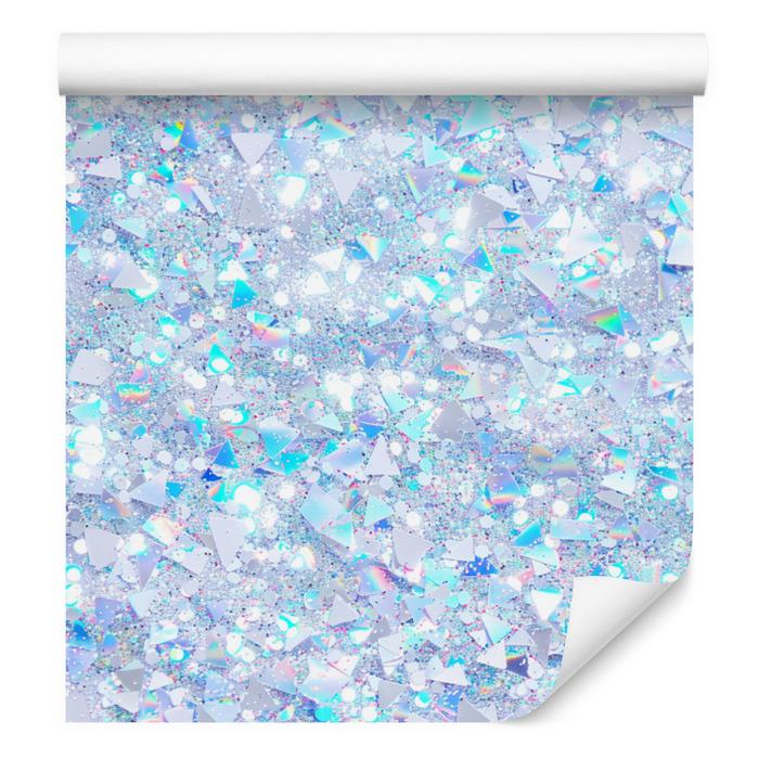 Iridescent glitter wallpaper azure, celadon and blue 50x1000