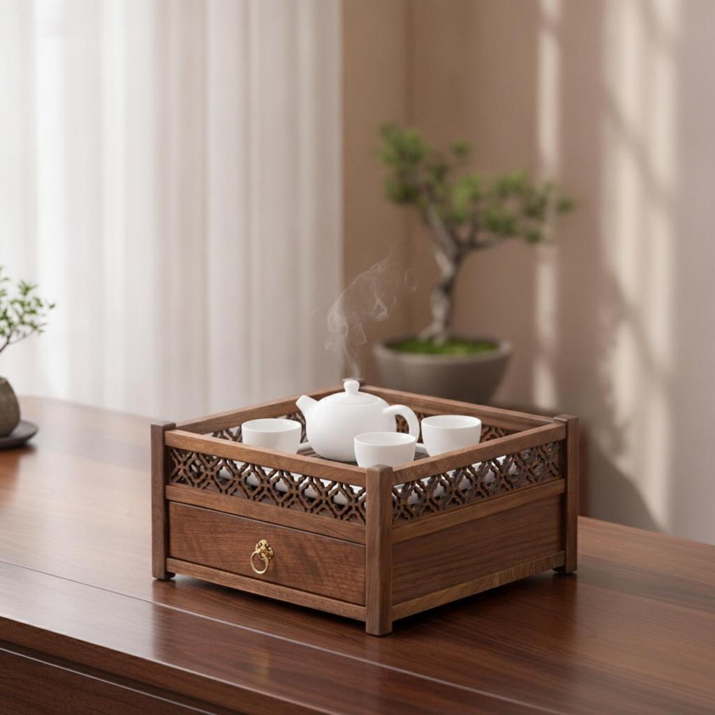 Versatile Wooden Desktop Storage Organizer Multifunctional
