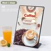 Acrylic A4 Menu Display Stand L Shaped Vertical Holder Name Card Display Desk Clear Sign Stand for Restaurant Promotion Event