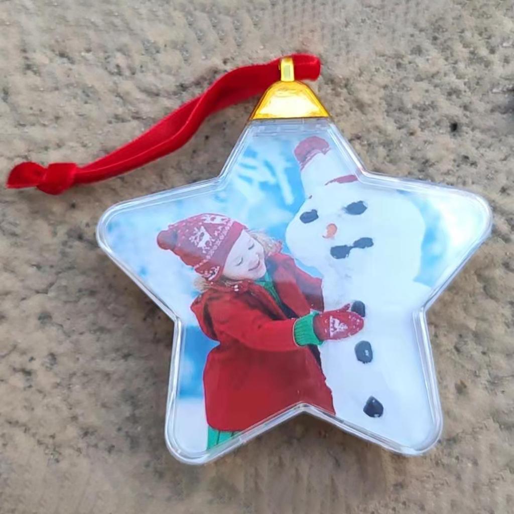Christmas Photo Ball Ornaments Holiday DIY Photo Frames Xmas Tree Hanging Ornaments Party Props for Gift Festival Decoration
