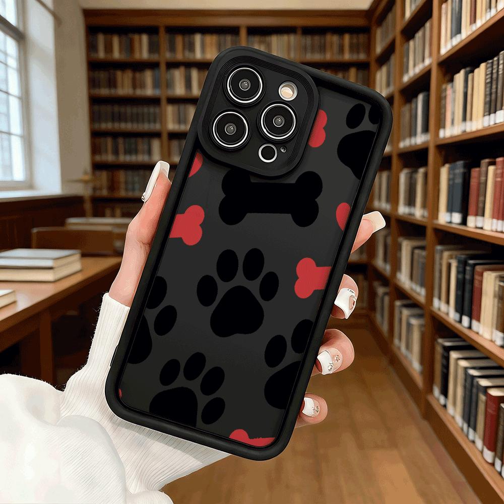 Paw Print Dog Bone Pattern Shockproof Soft Phone Case For Xiaomi Redmi Note 15 14 13 12 11 10 9 8 Pro Anti-Slip Anti-Fall Cover
