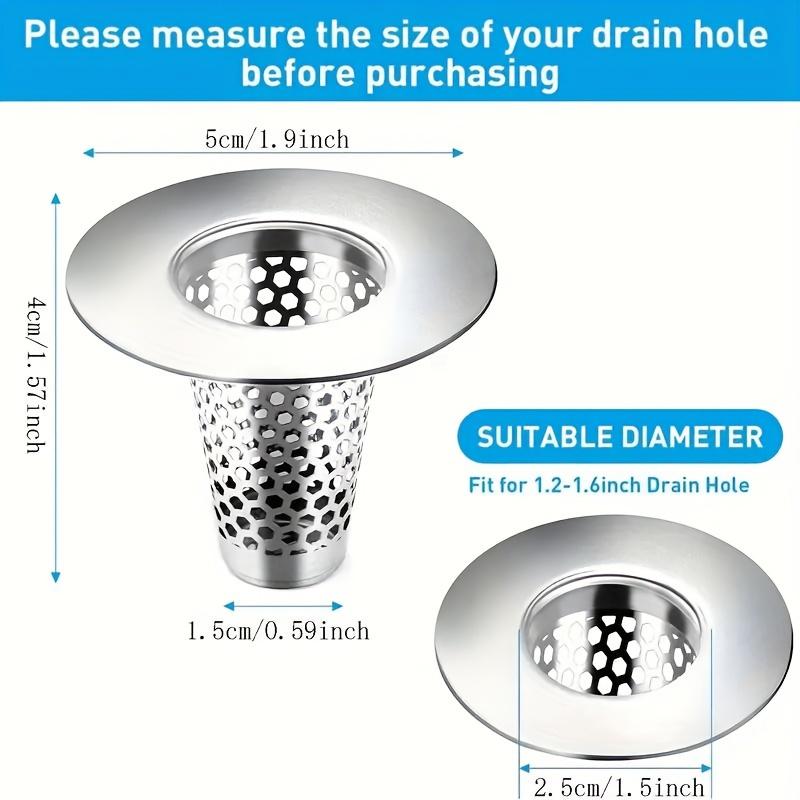 1pc Bathroom Sink Strainer - Brushed Finish, Hair Catcher with Small Tapered Bathtub Cover
