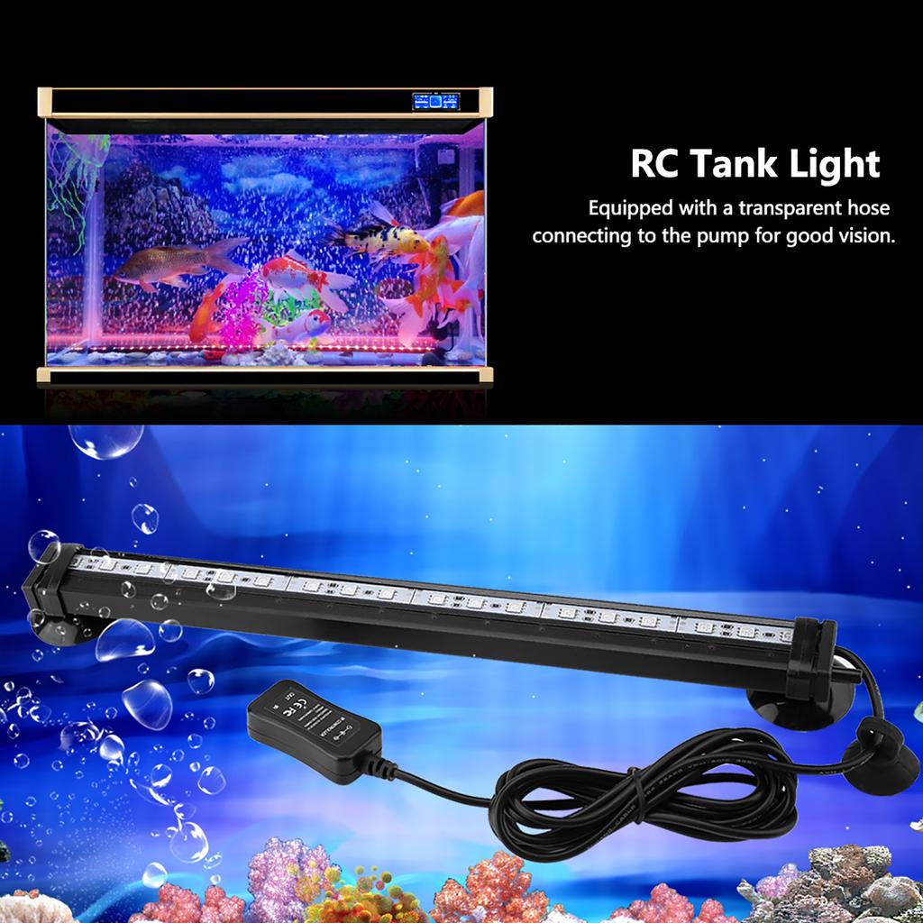 Fish Bubble Light Underwater Led Light with Remote Control Aquarium Light Kit 16cm