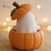 Office Desk Ornament 3D Printed Pumpkin Ghost with Removable Figurine, Creative Halloween Desktop Miniature Figurine Decoration, Cute Statue for Home