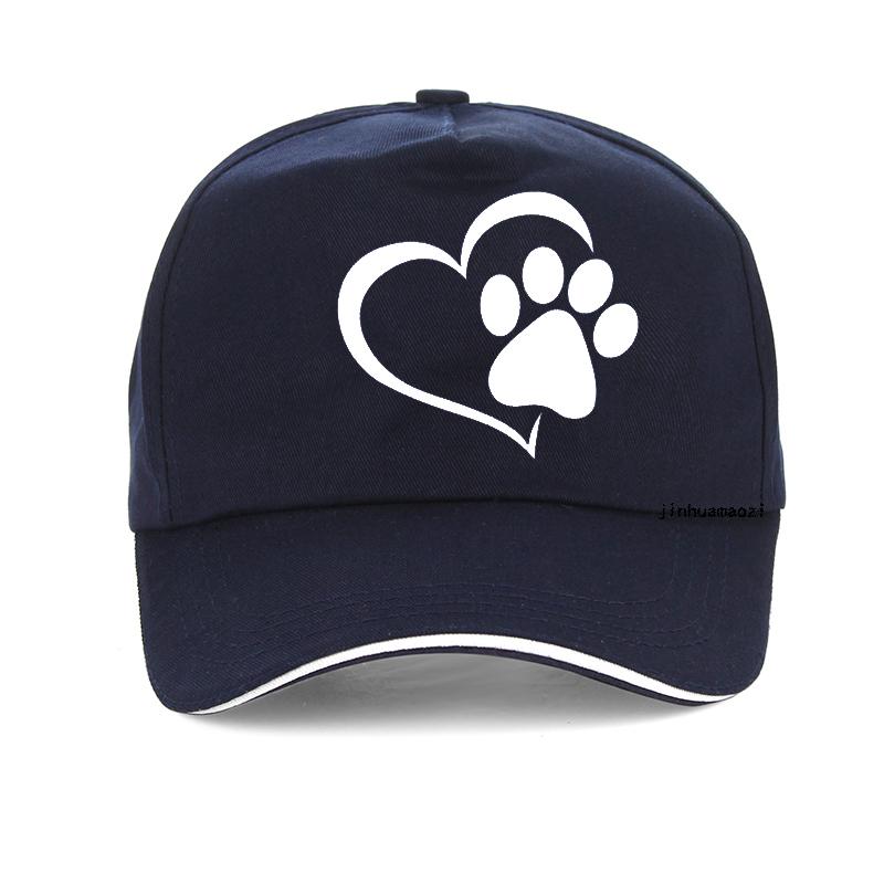 Love Dog Paw Heart Print Baseball cap Unisex Women Summer pop Harajuku Hip Hop hat Unisex outdoor adjustable bone Snapback hat