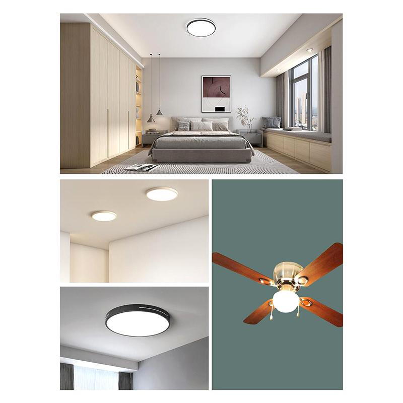LED Stropní Ventilátor Světelný Kit 3000K/4000K/6000K Stmívatelné Kulaté LED Světelné Těleso Stropní Přisazené Světlo Náhradní Panel