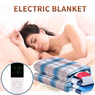 Cozy Soft Flannel Electric Heated Winter Blanket Electric Blanket Electric Heated Soft Temperature Control Timed Close