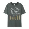 Gun Enthusiast Bullet I Believe In Safety In Numbers Graphic Shirts Men Luxury Brand Big Size Tshirt