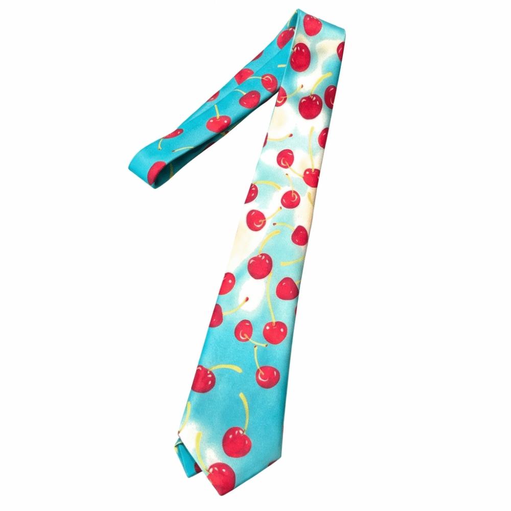Heart Neck Tie Cherry Shirt Neckties Simple Y2K Neckties  Men