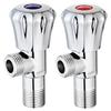 TLXT Bright Silver Brass Angle Valve Pair (Hot & Cold)