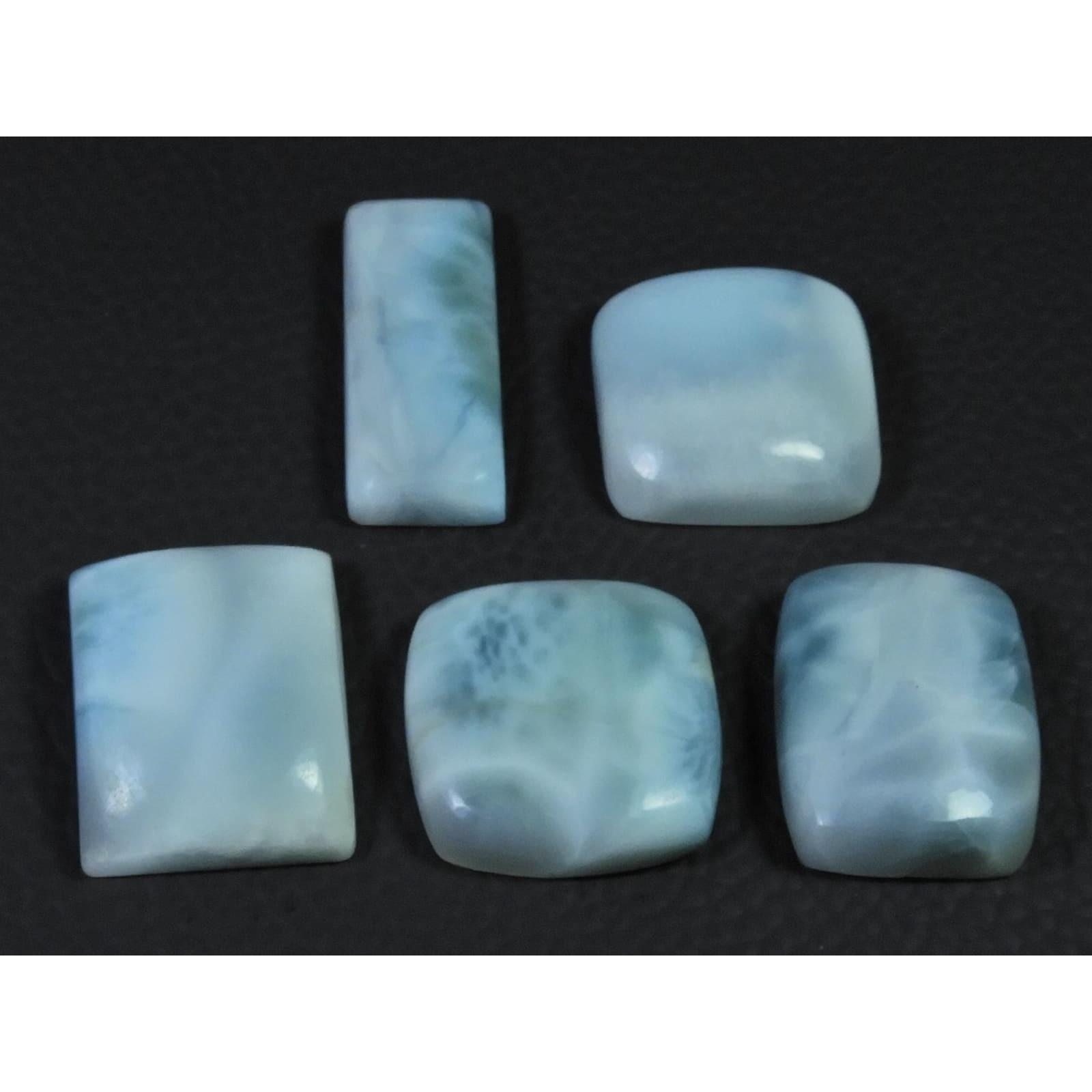

5Pcs Natural Larimar Pectolite Octagon Cabochon Loose Gemstone Lot 148cts. C-627