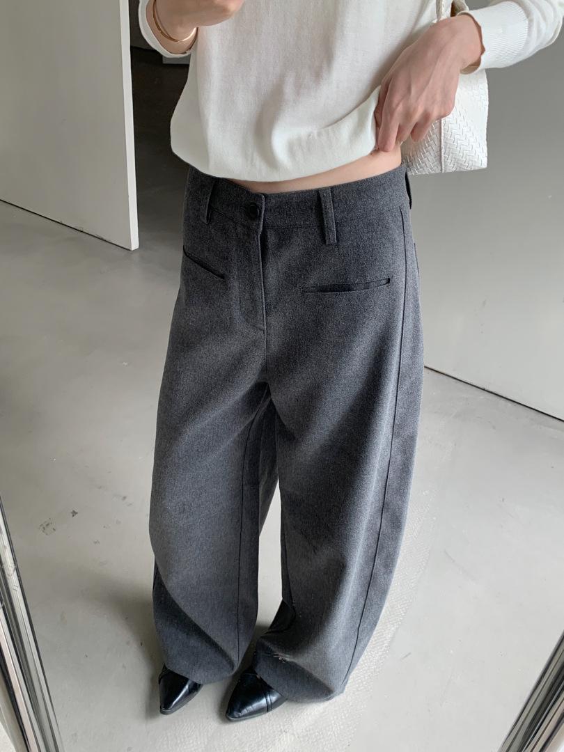 GAGD Women s American-Style Western Wide-Leg Trousers, Spring 26, Drapey, Floor-Length, Loose, Casual, Grey Extra Large чёрный