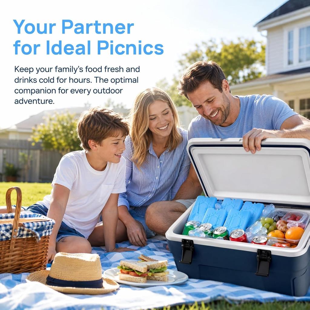 5Pcs Slim Ice Packs for Lunch Boxes - Leak-Proof Reusable Freezer Packs Portable Cooling Ice Blocks for Coolers Outdoor Travel Camping Adults Kids