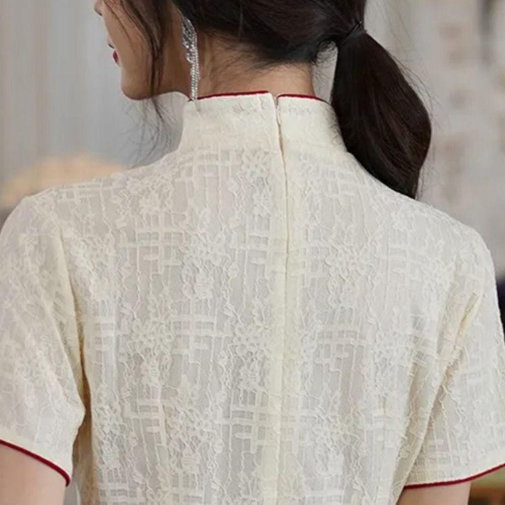 Short Sleeve Qipao Dress China-Chic Cheongsam Traditional Chinese Dress  Summer