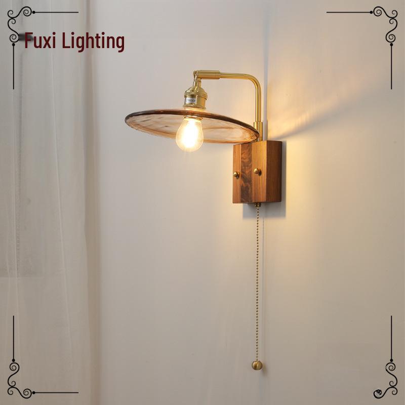 Japanese Retro Modern Minimalist Wall Lamp for Bedroom, Living Room, Dining Room, Study, and Bathroom